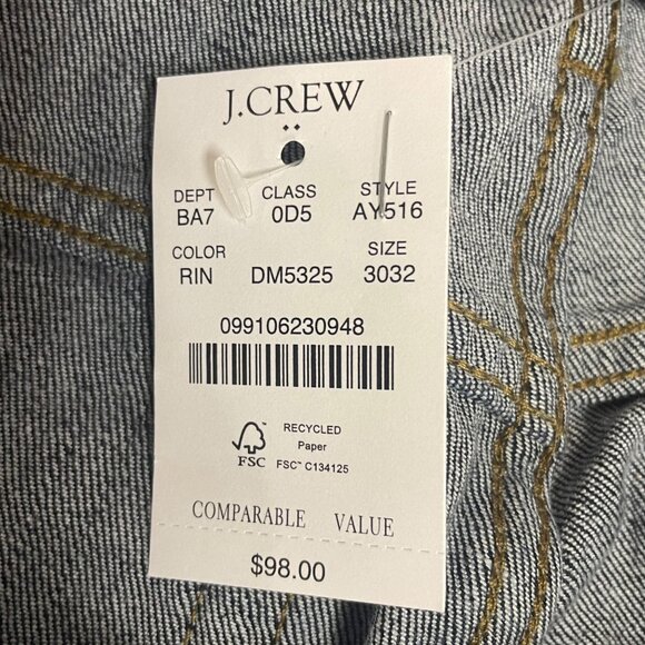 J. Crew Factory Slim-Fit Jean in Signature Flex Dark Blue Sz 30x32  AY516 - Picture 12 of 12
